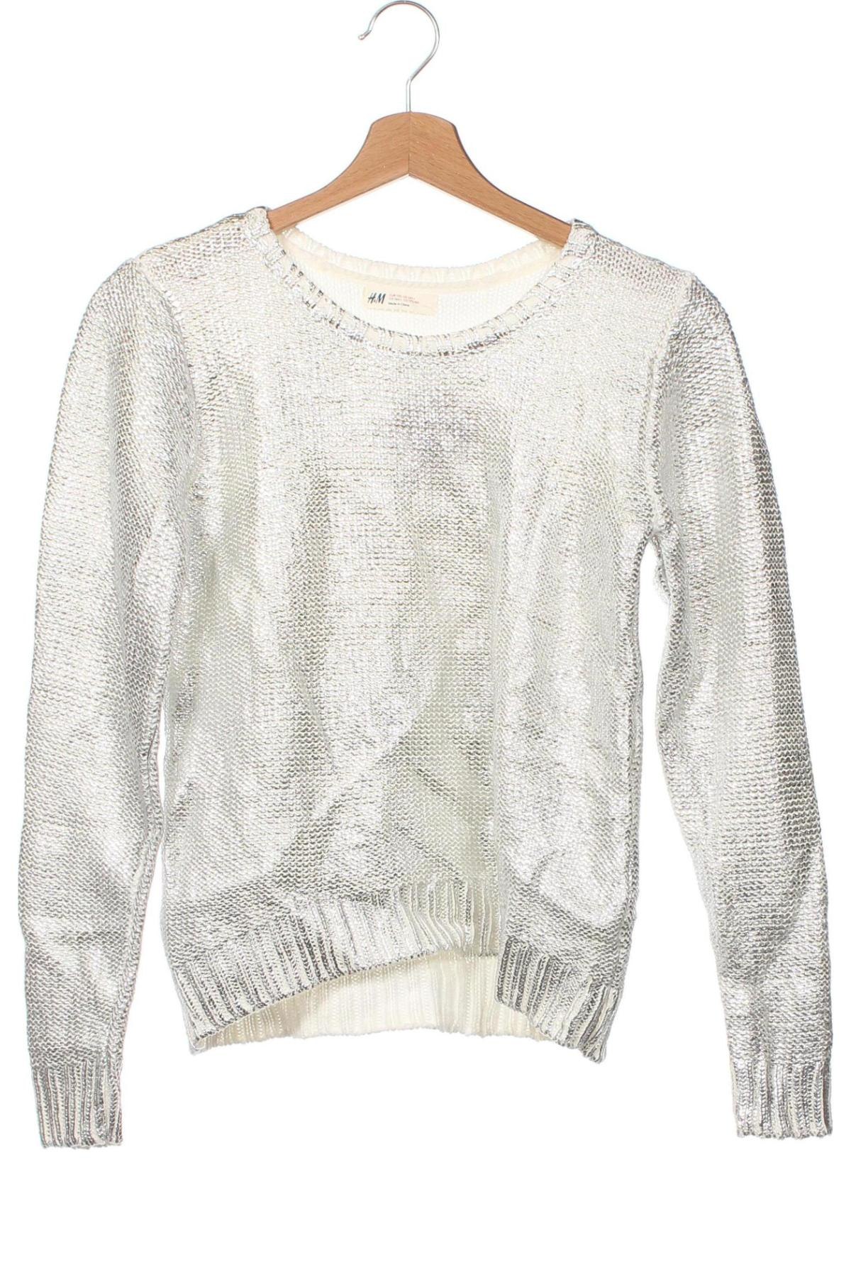 Детски пуловер H&M, Размер 14-15y/ 168-170 см, Цвят Сребрист, Цена 7,84 лв.