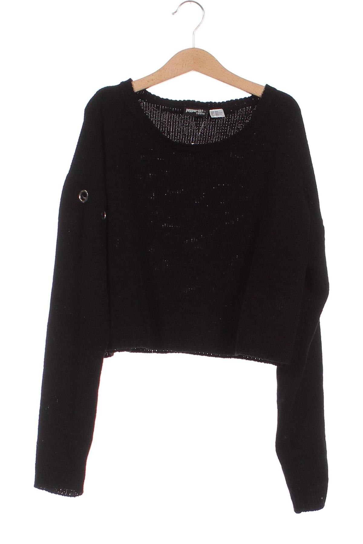 Детски пуловер Pepperts!, Размер 12-13y/ 158-164 см, Цвят Черен, Цена 6,59 лв.