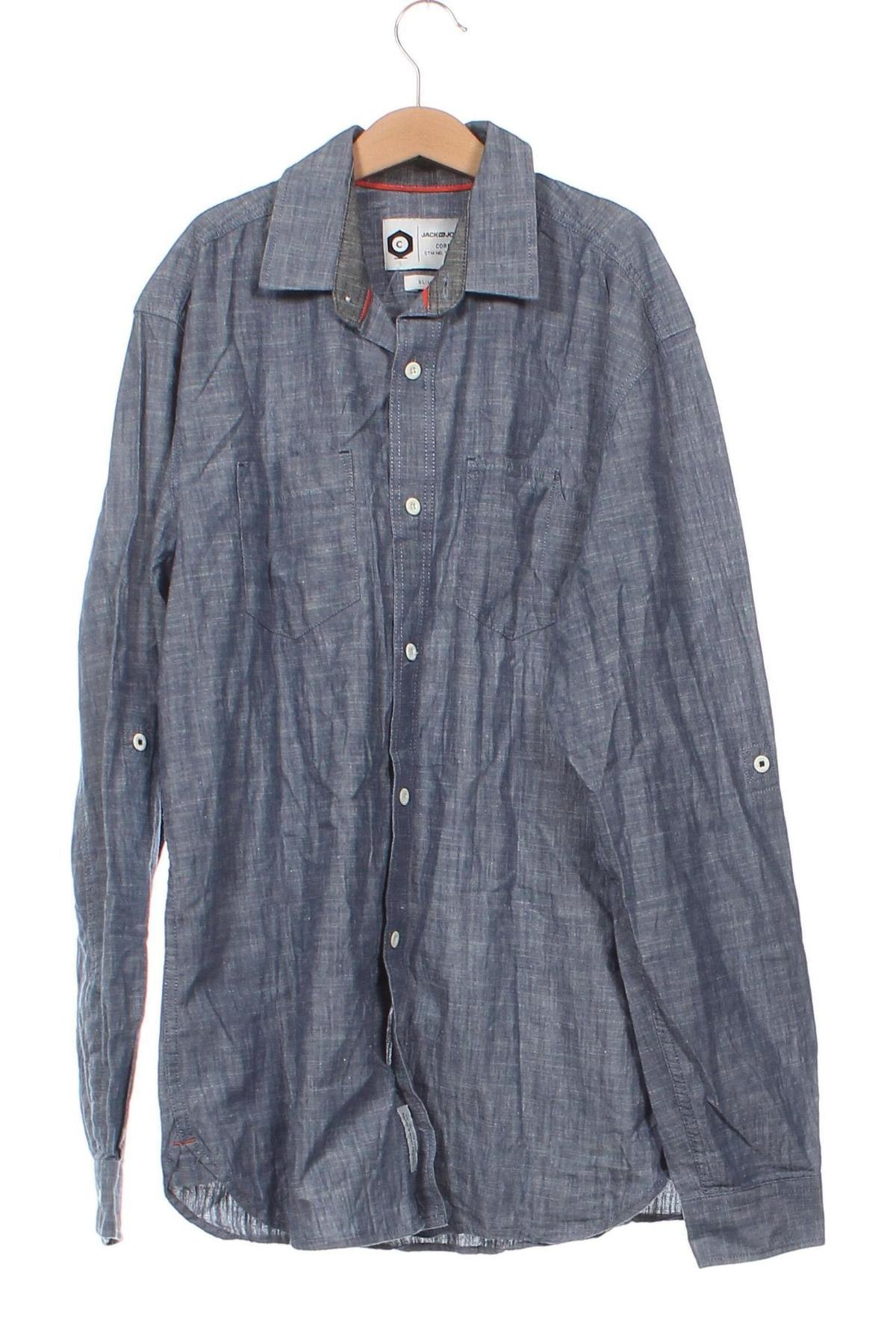Ανδρικό πουκάμισο Core By Jack & Jones, Μέγεθος S, Χρώμα Μπλέ, Τιμή 3,42 €