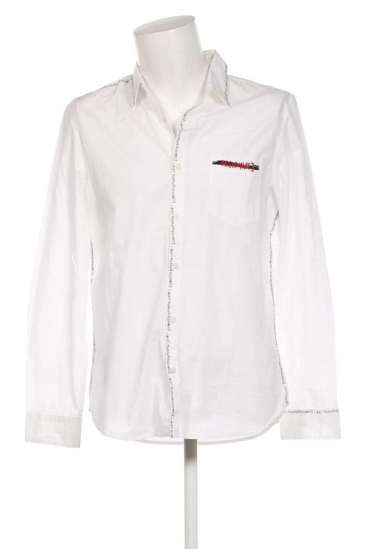 Ανδρικό πουκάμισο Desigual, Μέγεθος XL, Χρώμα Λευκό, Τιμή 53,94 €