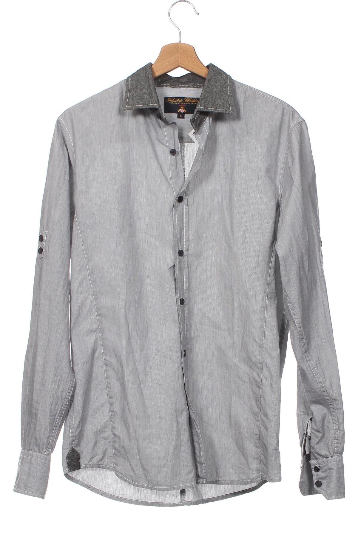 Ανδρικό πουκάμισο Industrie, Μέγεθος S, Χρώμα Γκρί, Τιμή 3,12 €