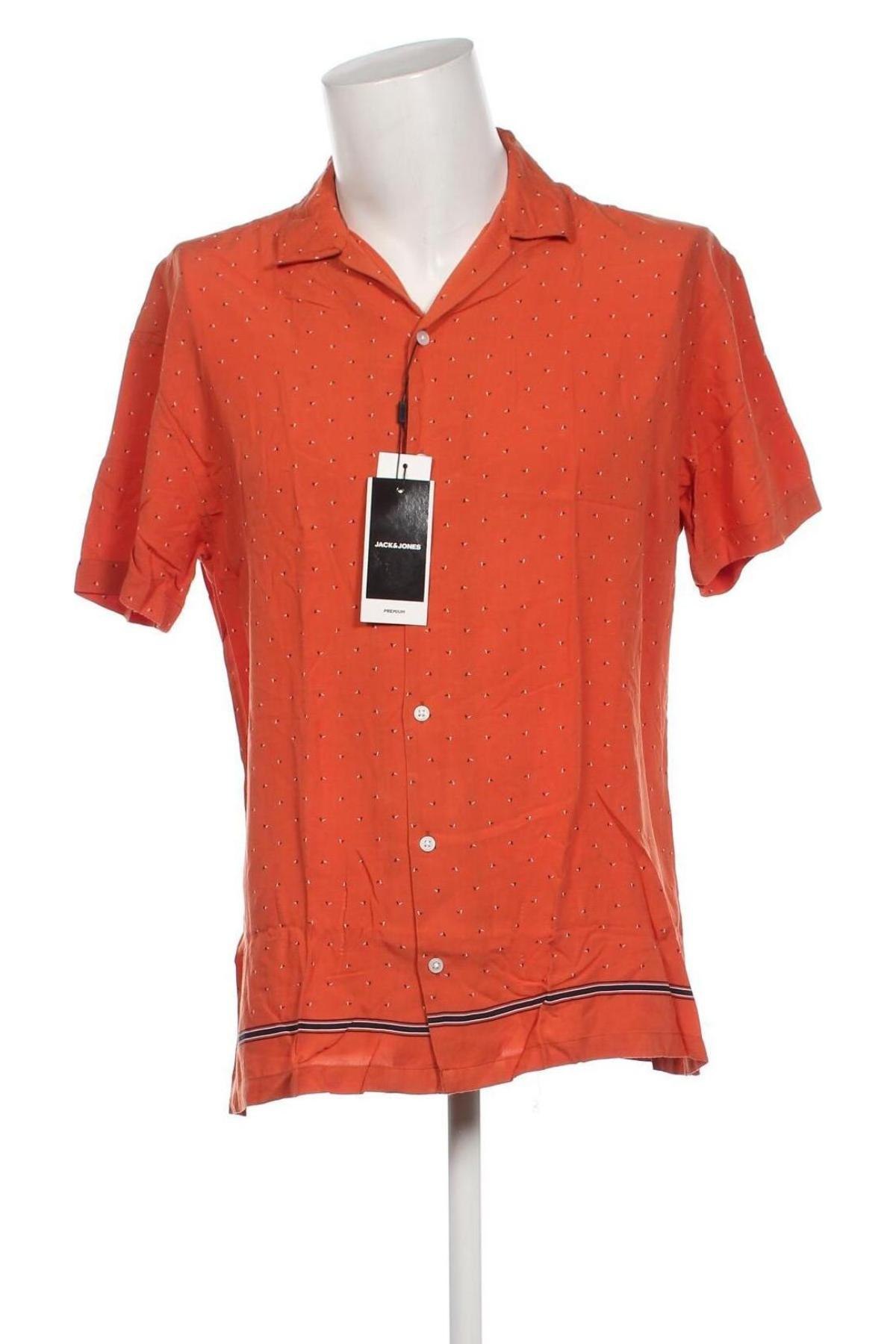 Мъжка риза Jack & Jones PREMIUM, Размер L, Цвят Оранжев, Цена 23,80 лв.