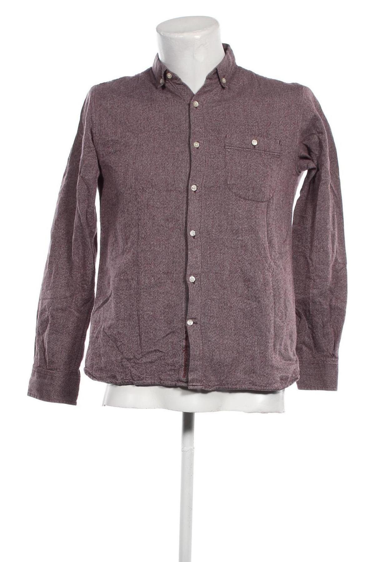 Мъжка риза Knowledge Cotton Apparel, Размер M, Цвят Лилав, Цена 9,75 лв.