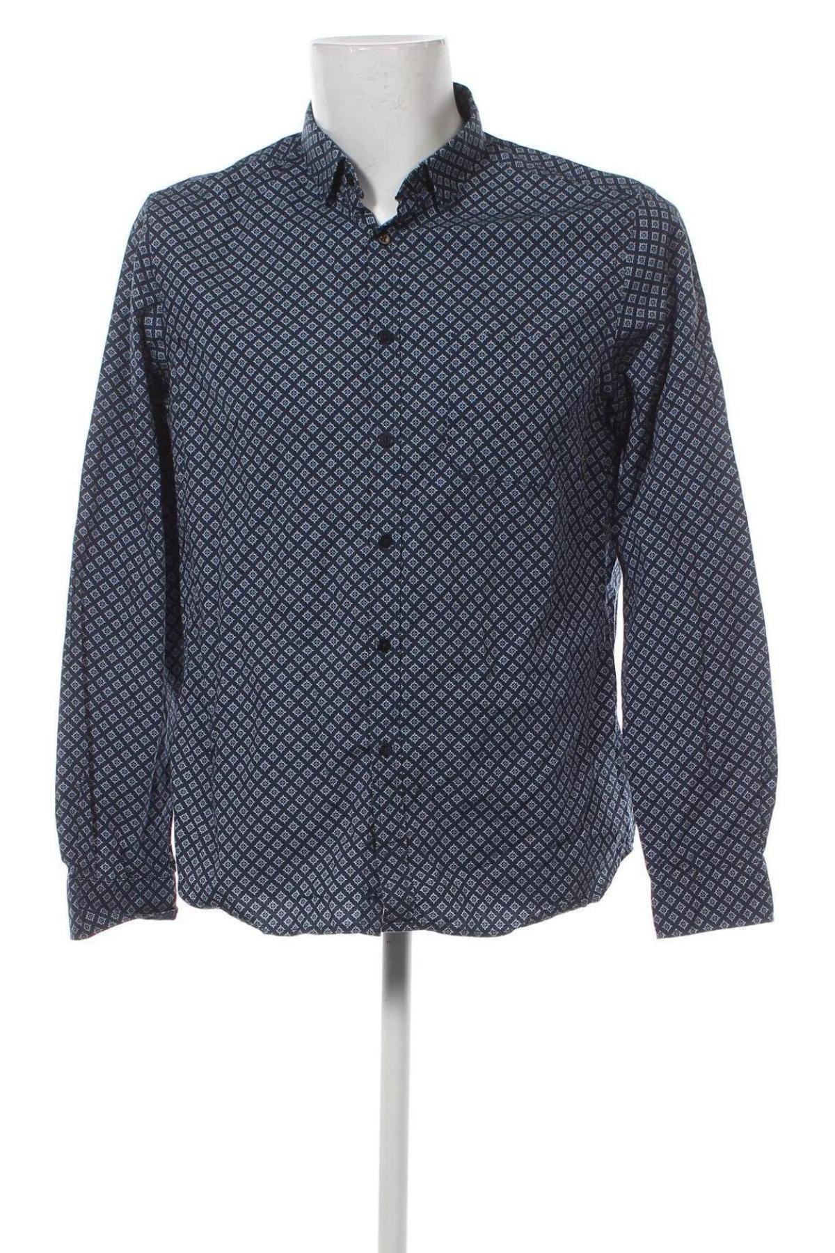 Ανδρικό πουκάμισο Manor, Μέγεθος L, Χρώμα Μπλέ, Τιμή 17,94 €