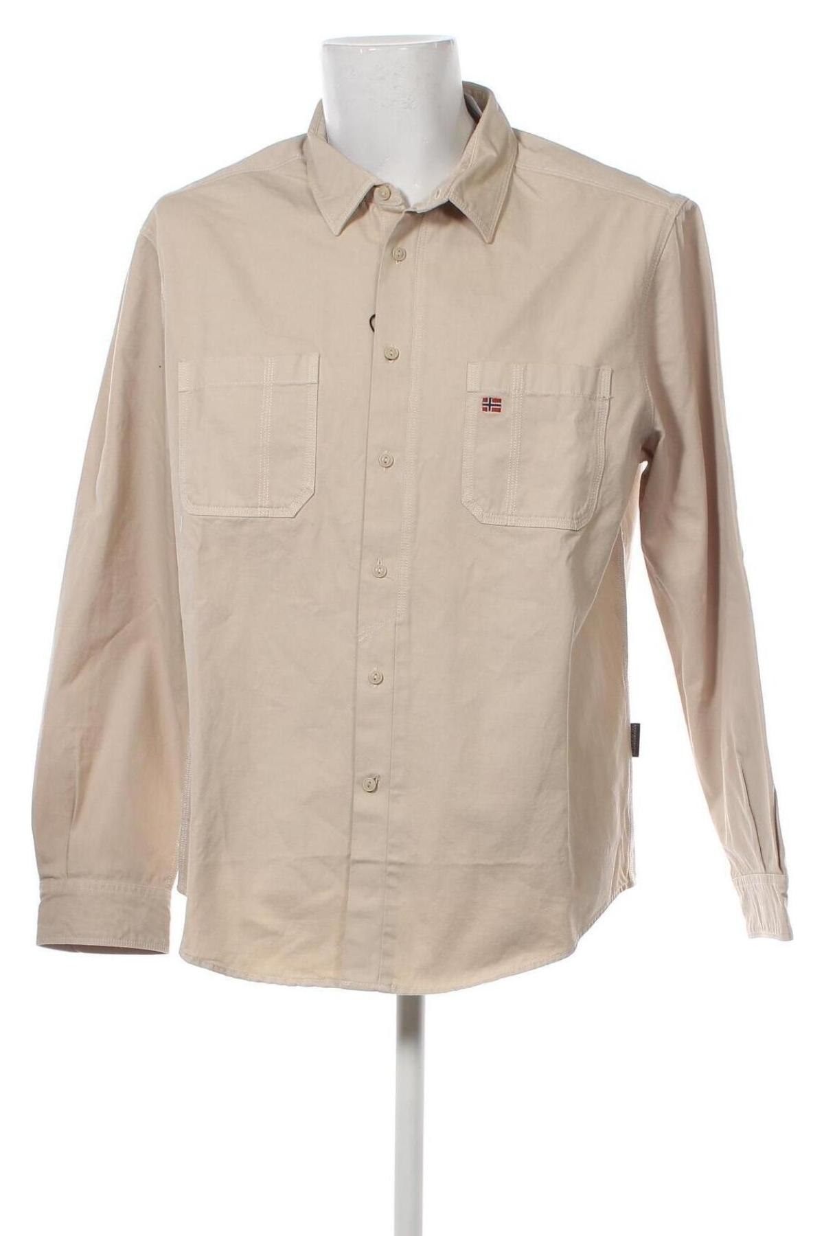 Ανδρικό πουκάμισο Napapijri, Μέγεθος XXL, Χρώμα  Μπέζ, Τιμή 30,93 €