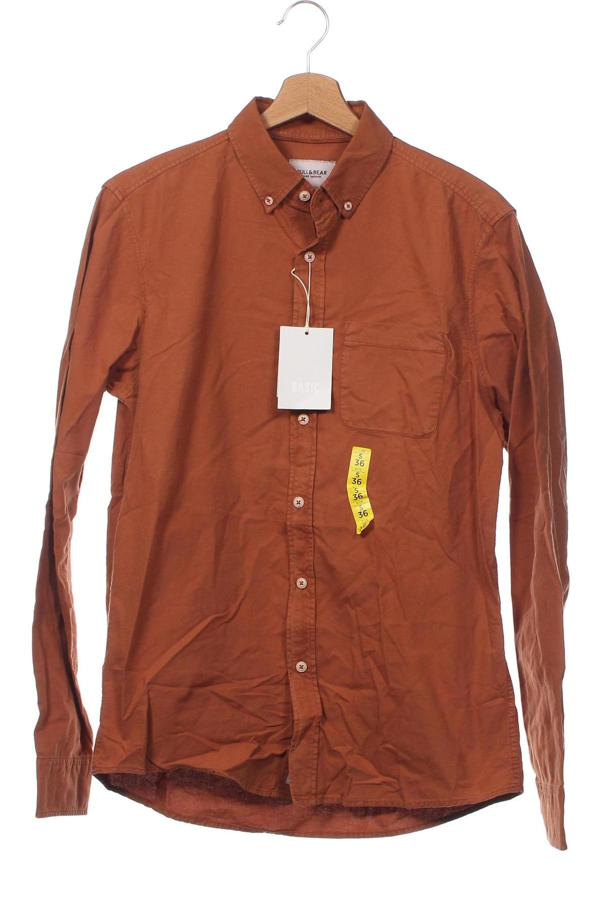 Ανδρικό πουκάμισο Pull&Bear, Μέγεθος S, Χρώμα Καφέ, Τιμή 23,71 €
