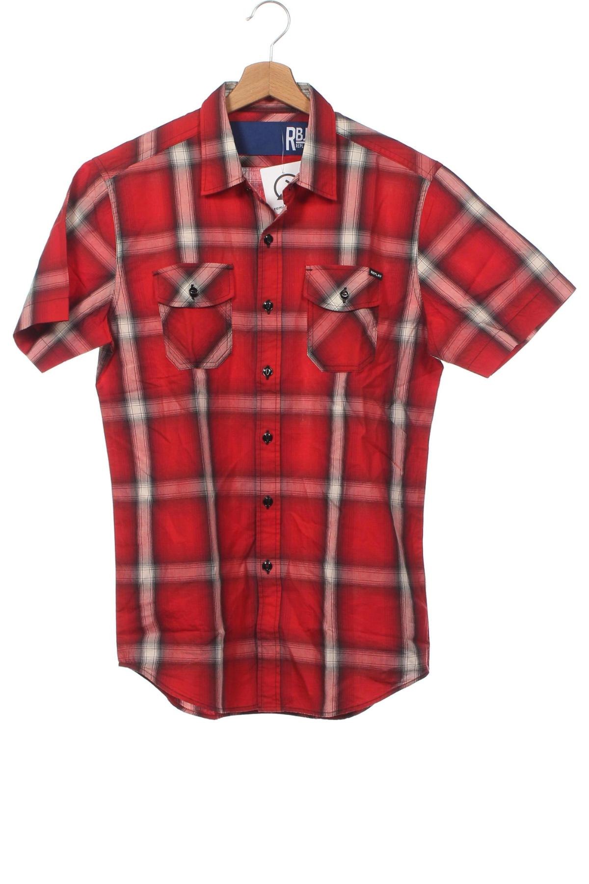 Мъжка риза Replay, Размер M, Цвят Червен, Цена 47,60 лв.