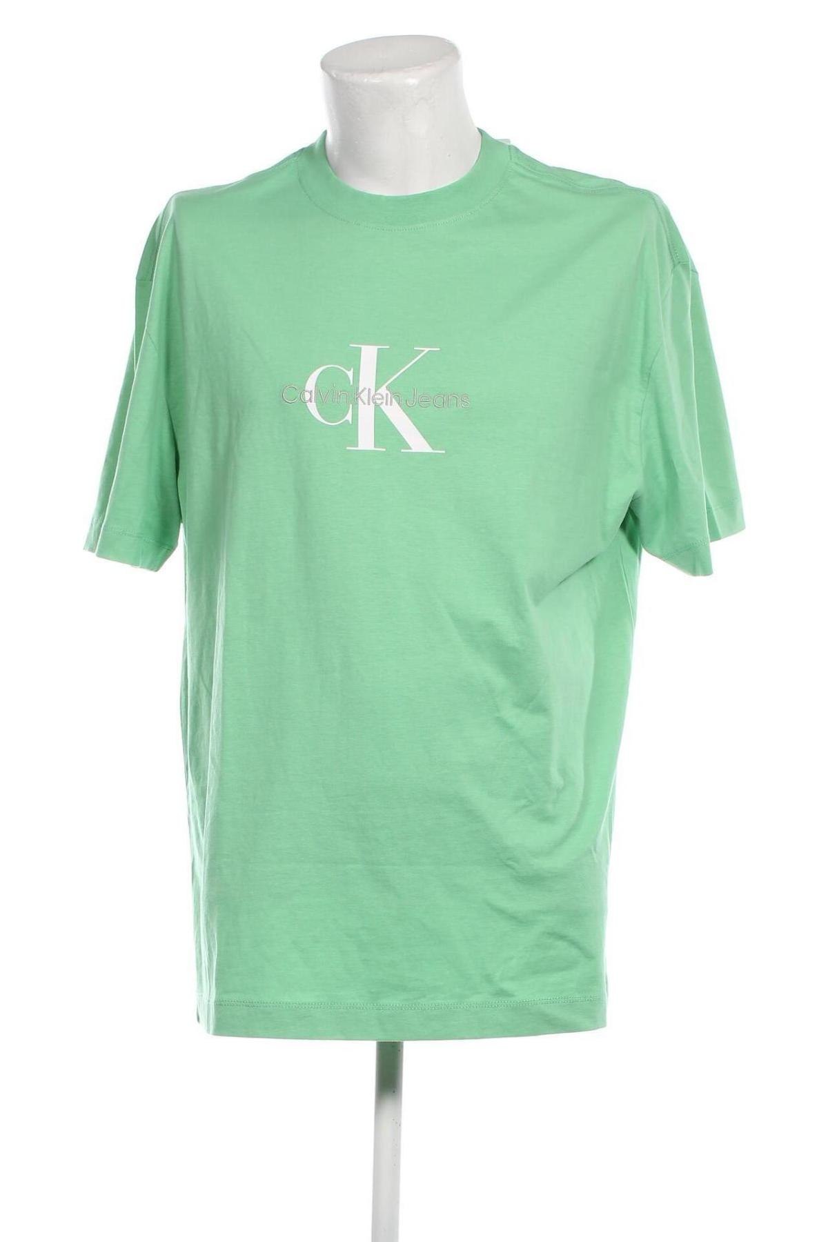 Мъжка тениска Calvin Klein Jeans, Размер L, Цвят Зелен, Цена 68,00 лв.