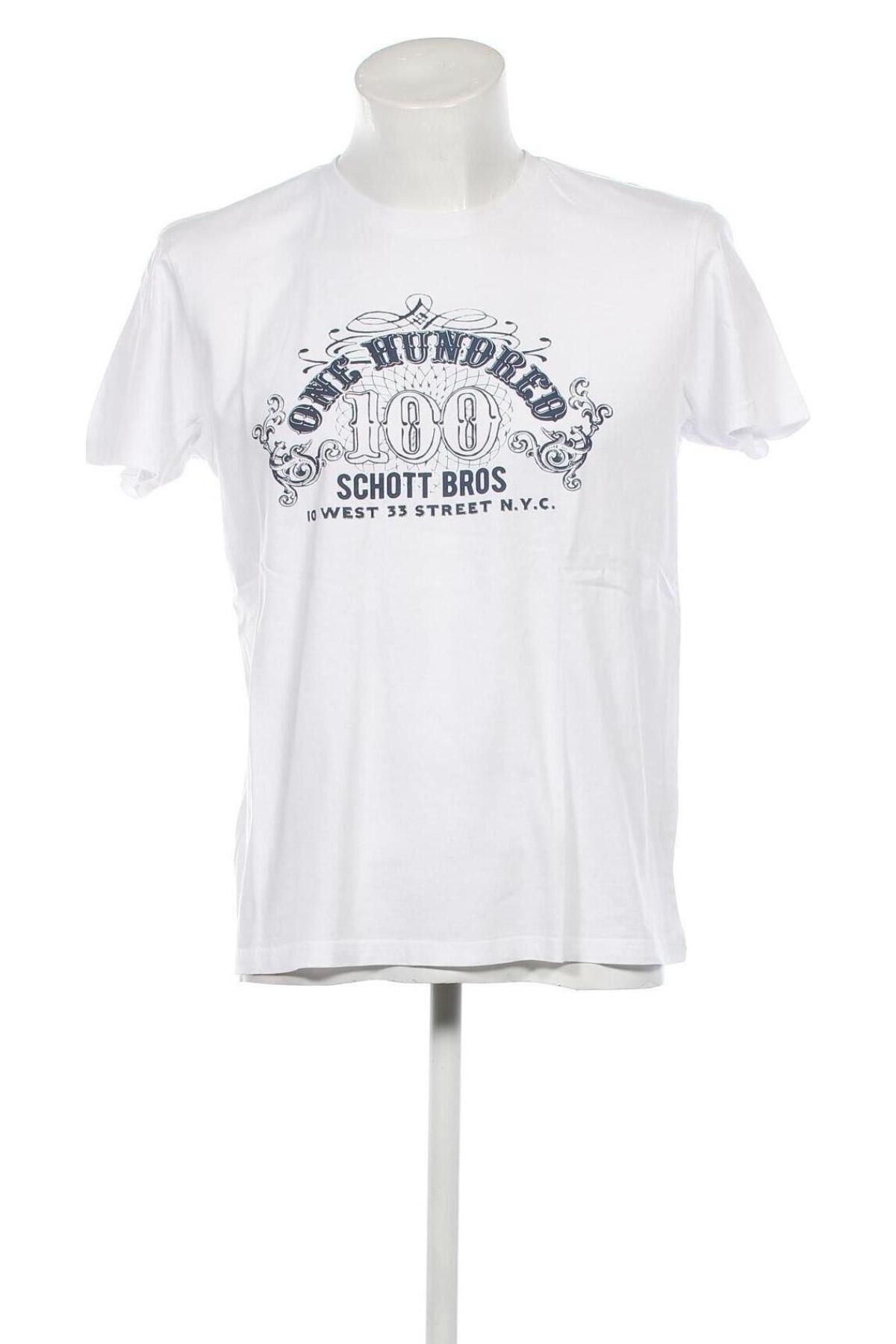 Ανδρικό t-shirt Schott, Μέγεθος M, Χρώμα Λευκό, Τιμή 29,44 €