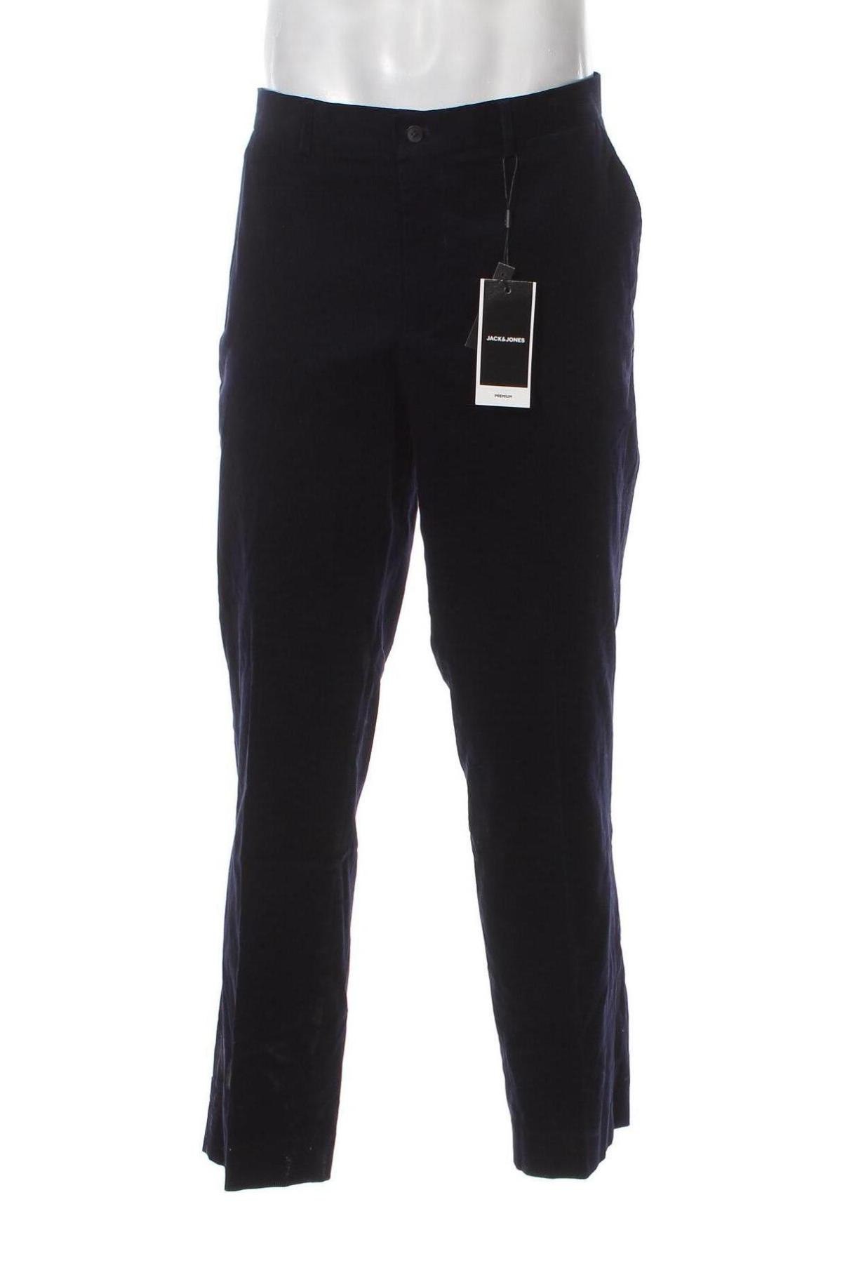 Pantaloni raiați de bărbați Jack & Jones PREMIUM, Mărime XL, Culoare Albastru, Preț 53,95 Lei