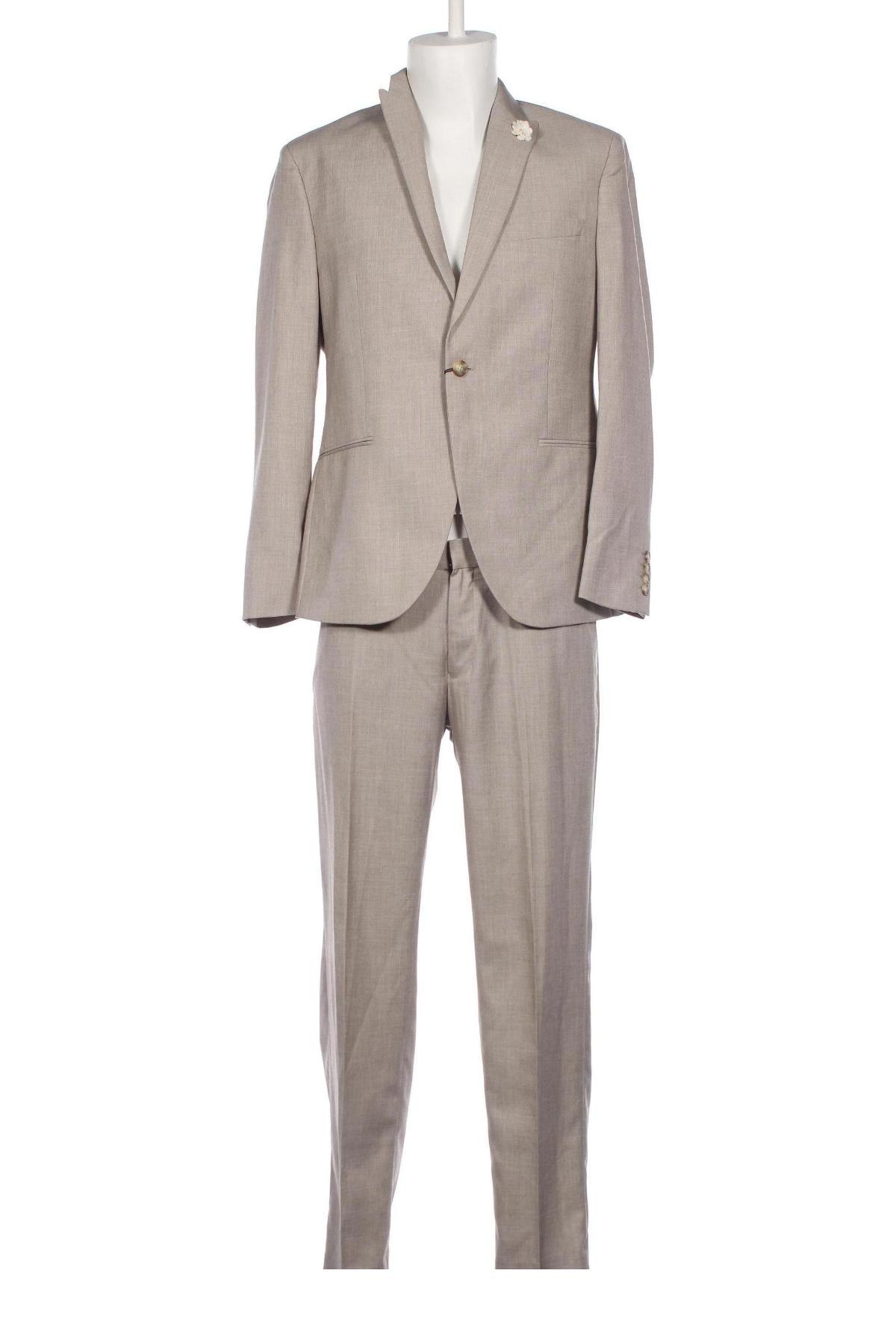 Мъжки костюм Isaac Dewhirst, Размер L, Цвят Бежов, Цена 141,75 лв.
