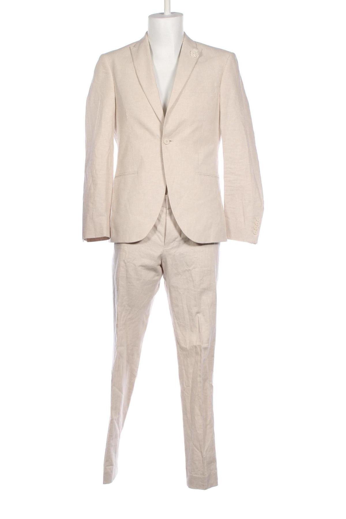 Мъжки костюм Isaac Dewhirst, Размер L, Цвят Бежов, Цена 225,00 лв.