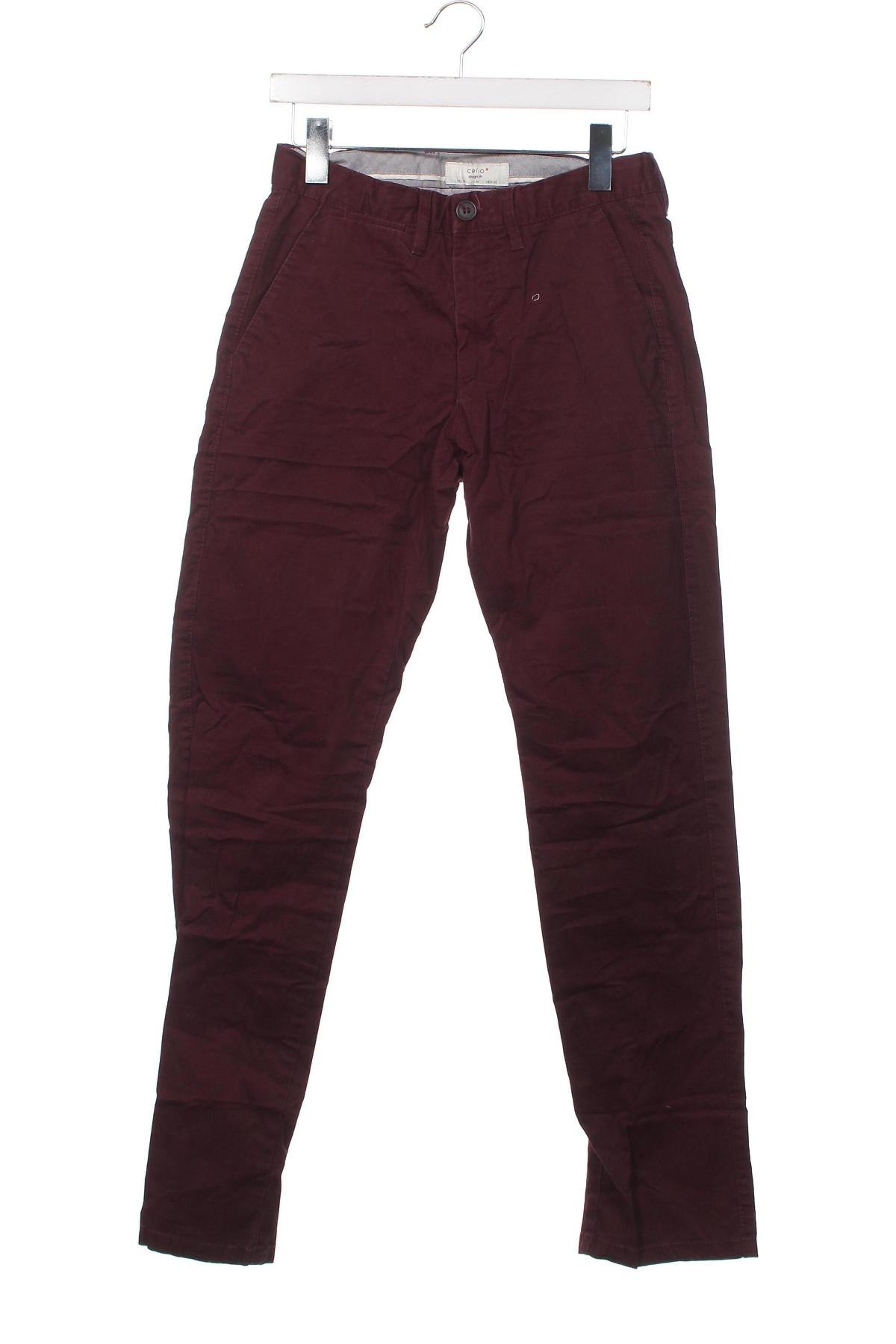 Мъжки панталон Celio, Размер S, Цвят Червен, Цена 7,25 лв.