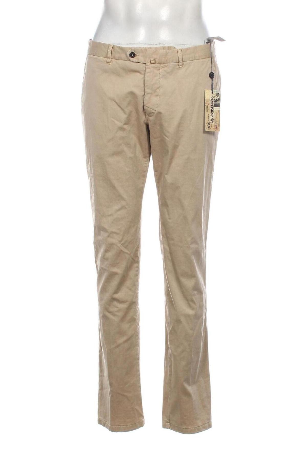 Pantaloni de bărbați La Martina, Mărime L, Culoare Bej, Preț 628,29 Lei