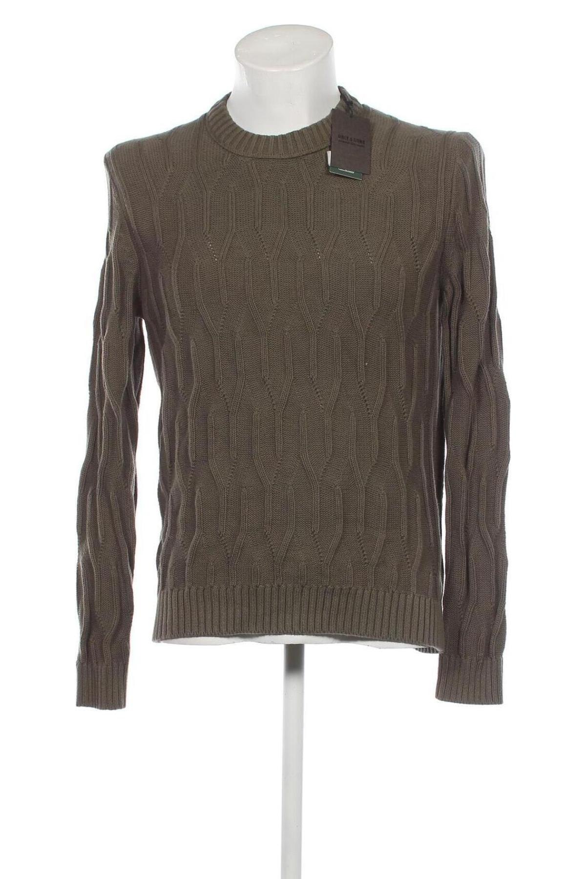 Мъжки пуловер Only & Sons, Размер L, Цвят Зелен, Цена 24,84 лв.