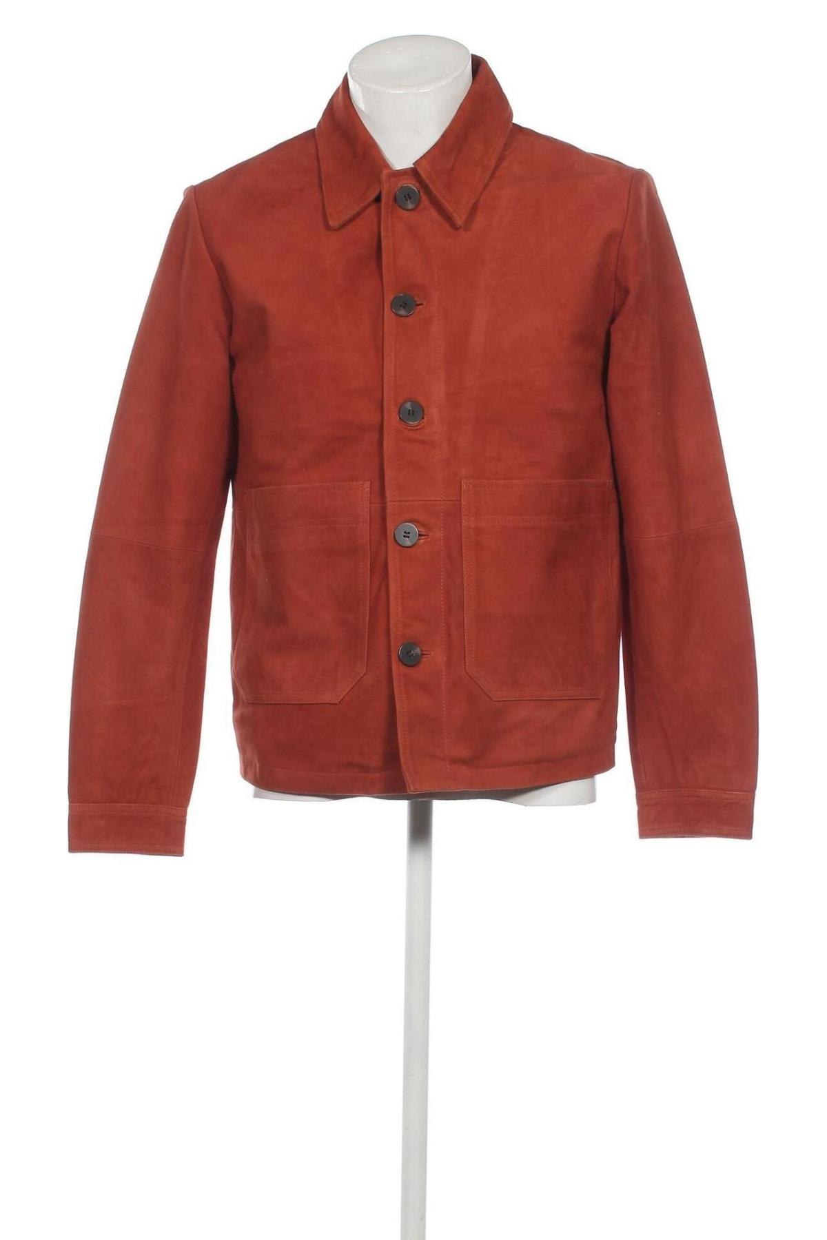 Pánska kožená bunda  Selected Homme, Veľkosť L, Farba Oranžová, Cena  158,66 €