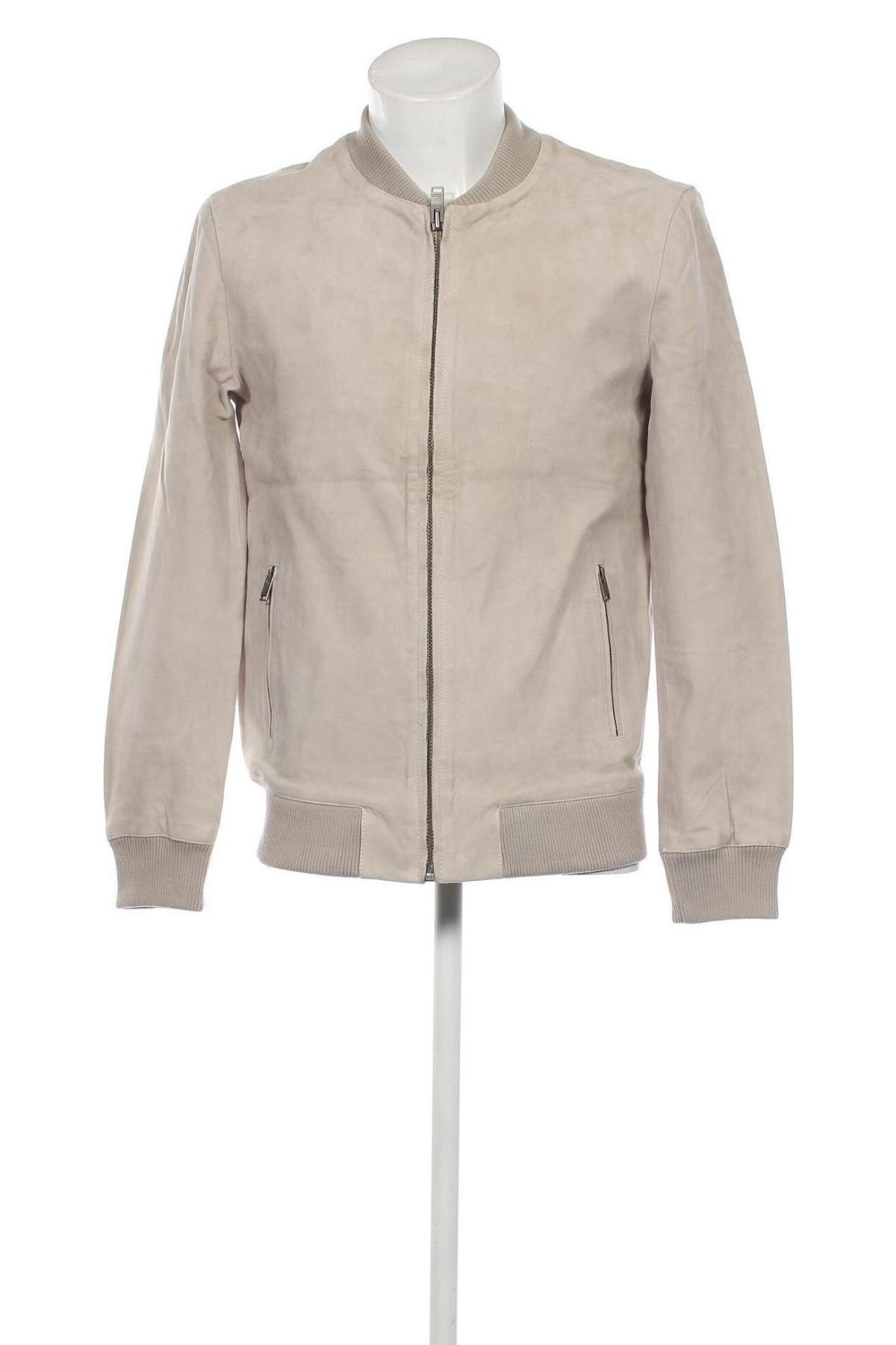 Herren Lederjacke Selected Homme, Größe L, Farbe Beige, Preis 145,36 €