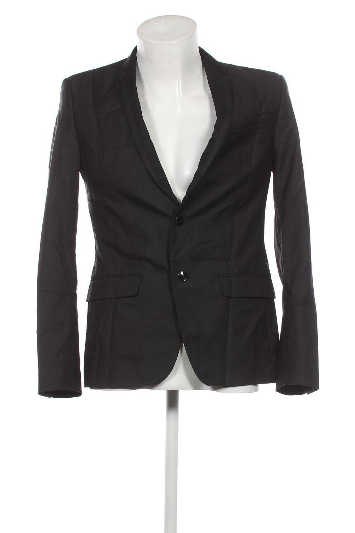 Мъжко сако Zara Man, Размер M, Цвят Черен, Цена 11,31 лв.