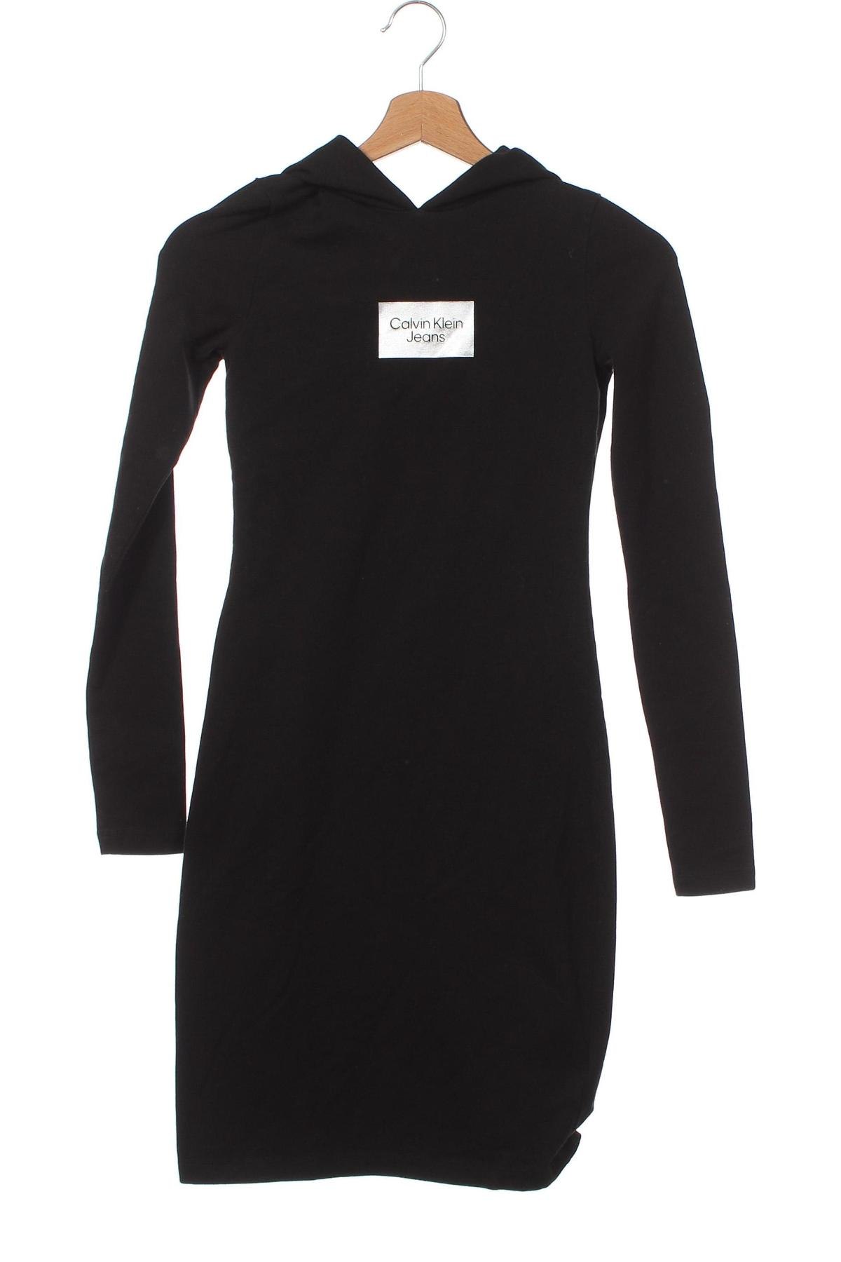 Kleid Calvin Klein Jeans, Größe XXS, Farbe Schwarz, Preis 50,72 €