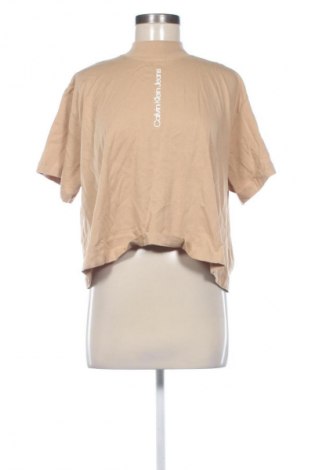 Damski T-shirt Calvin Klein Jeans, Rozmiar L, Kolor Beżowy, Cena 94,99 zł
