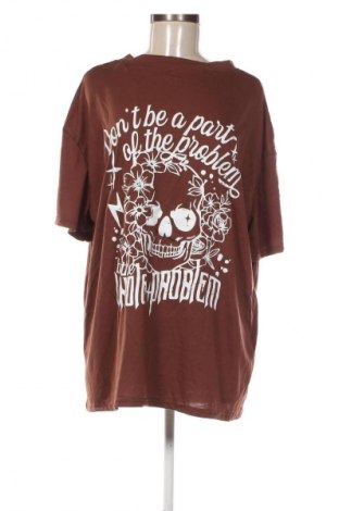 Γυναικείο t-shirt SHEIN, Μέγεθος XXL, Χρώμα Καφέ, Τιμή 8,99 €