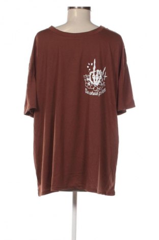 Γυναικείο t-shirt SHEIN, Μέγεθος XXL, Χρώμα Καφέ, Τιμή 8,99 €