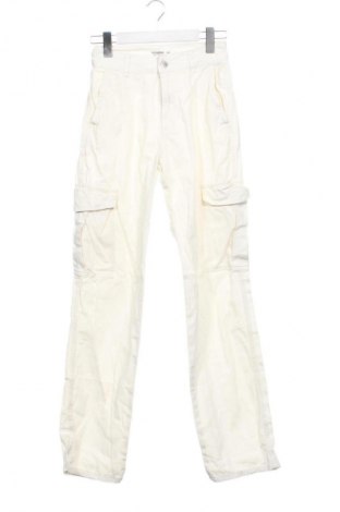 Pantaloni de femei Pull&Bear, Mărime XS, Culoare Ecru, Preț 46,99 Lei