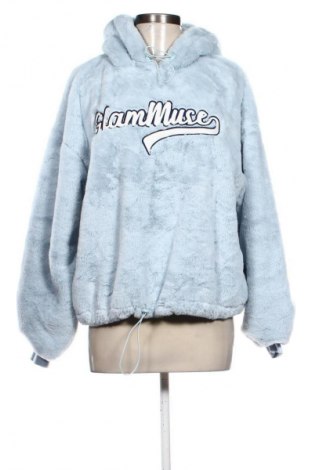 Damen Fleece Sweatshirt Bershka, Größe M, Farbe Blau, Preis 16,99 €