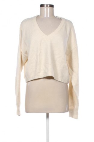 Pulover de femei Bershka, Mărime M, Culoare Ecru, Preț 145,99 Lei
