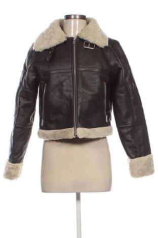 Geacă de piele pentru femei Pull&Bear, Mărime M, Culoare Maro, Preț 140,99 Lei