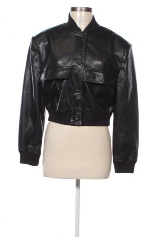 Geacă de piele pentru femei Stradivarius, Mărime M, Culoare Negru, Preț 294,99 Lei