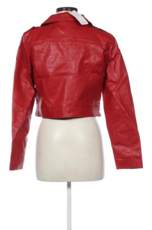 Geacă de piele pentru femei Stradivarius, Mărime XL, Culoare Roșu, Preț 294,99 Lei