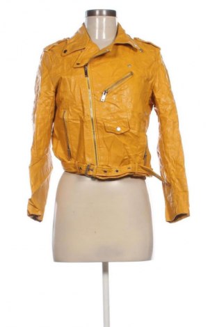 Geacă de piele pentru femei Zara, Mărime L, Culoare Galben, Preț 121,99 Lei