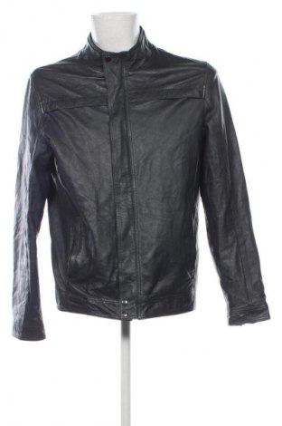 Ανδρικό δερμάτινο μπουφάν Selected Homme, Μέγεθος L, Χρώμα Μπλέ, Τιμή 92,99 €