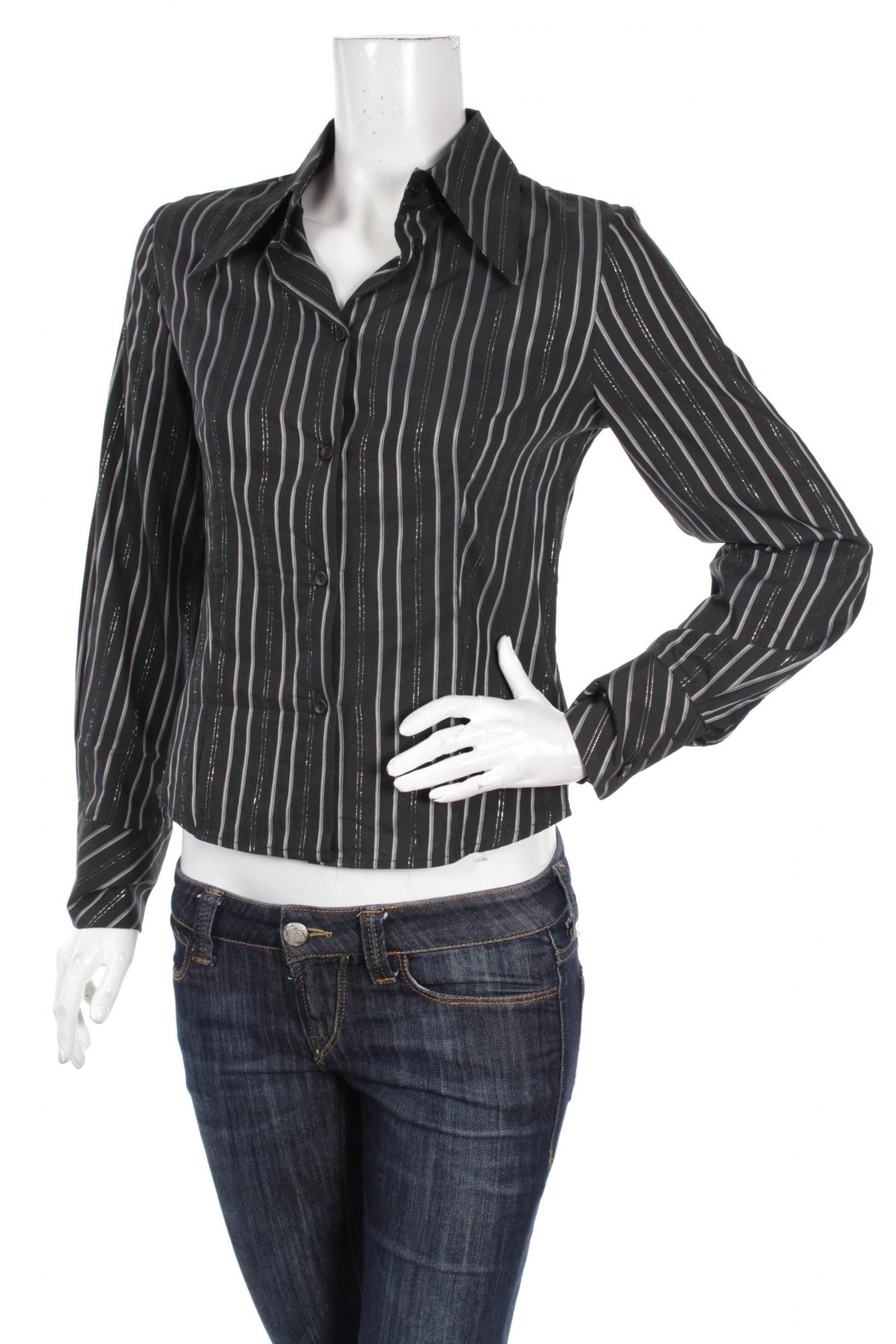 Γυναικείο πουκάμισο Motivi, Μέγεθος XS, Χρώμα Μαύρο, Τιμή 15,46 €