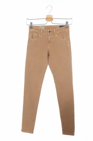 Damskie jeansy United Colors Of Benetton, Rozmiar XXS, Kolor Beżowy, 92% bawełna, 8% elastyna, Cena 55,63 zł