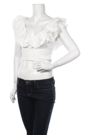 Дамска блуза Zara, Размер M, Цвят Бял, 99% полиестер, 1% еластан, Цена 15,20 лв.