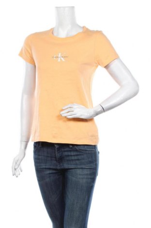 Damen T-Shirt Calvin Klein Jeans, Größe S, Farbe Orange, Preis 16,40 €