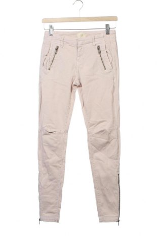 Pantaloni de femei Zara, Mărime XS, Culoare Bej, 98% bumbac, 2% elastan, Preț 78,91 Lei