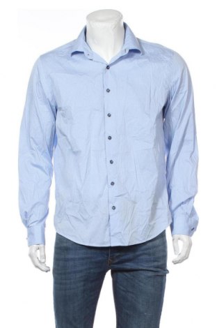 Męska koszula Dressmann, Rozmiar L, Kolor Niebieski, 65% bawełna, 32% poliamid, 3% elastyna, Cena 23,40 zł