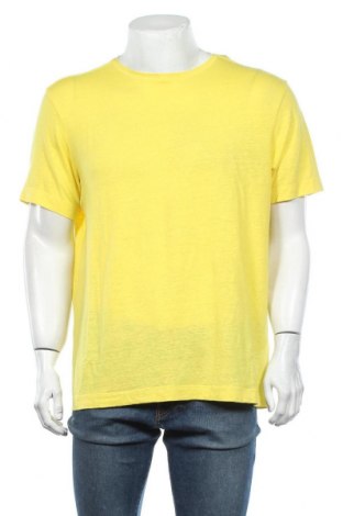 Męski T-shirt Zegna, Rozmiar L, Kolor Żółty, 95% len, 5% elastyna, Cena 298,80 zł