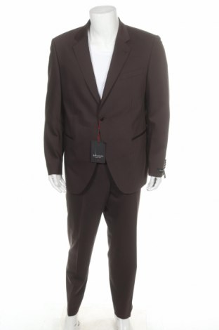 Мъжки костюм Benvenuto, Размер L, Цвят Кафяв, 60% вълна, 38% полиестер, 2% еластан, Цена 99,80 лв.