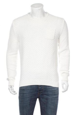 Мъжки пуловер Tom Tailor, Размер M, Цвят Бял, 57% памук, 43% полиестер, Цена 53,40 лв.