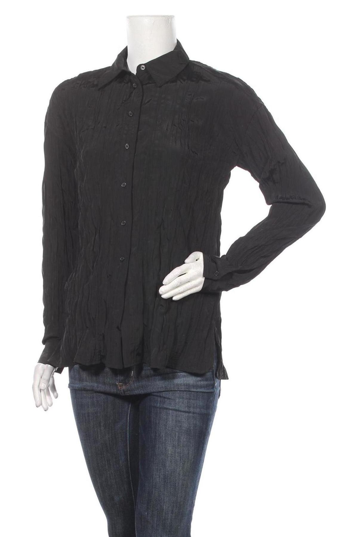 Γυναικείο πουκάμισο Na-Kd, Μέγεθος XXS, Χρώμα Μαύρο, 100% πολυεστέρας, Τιμή 14,23 €