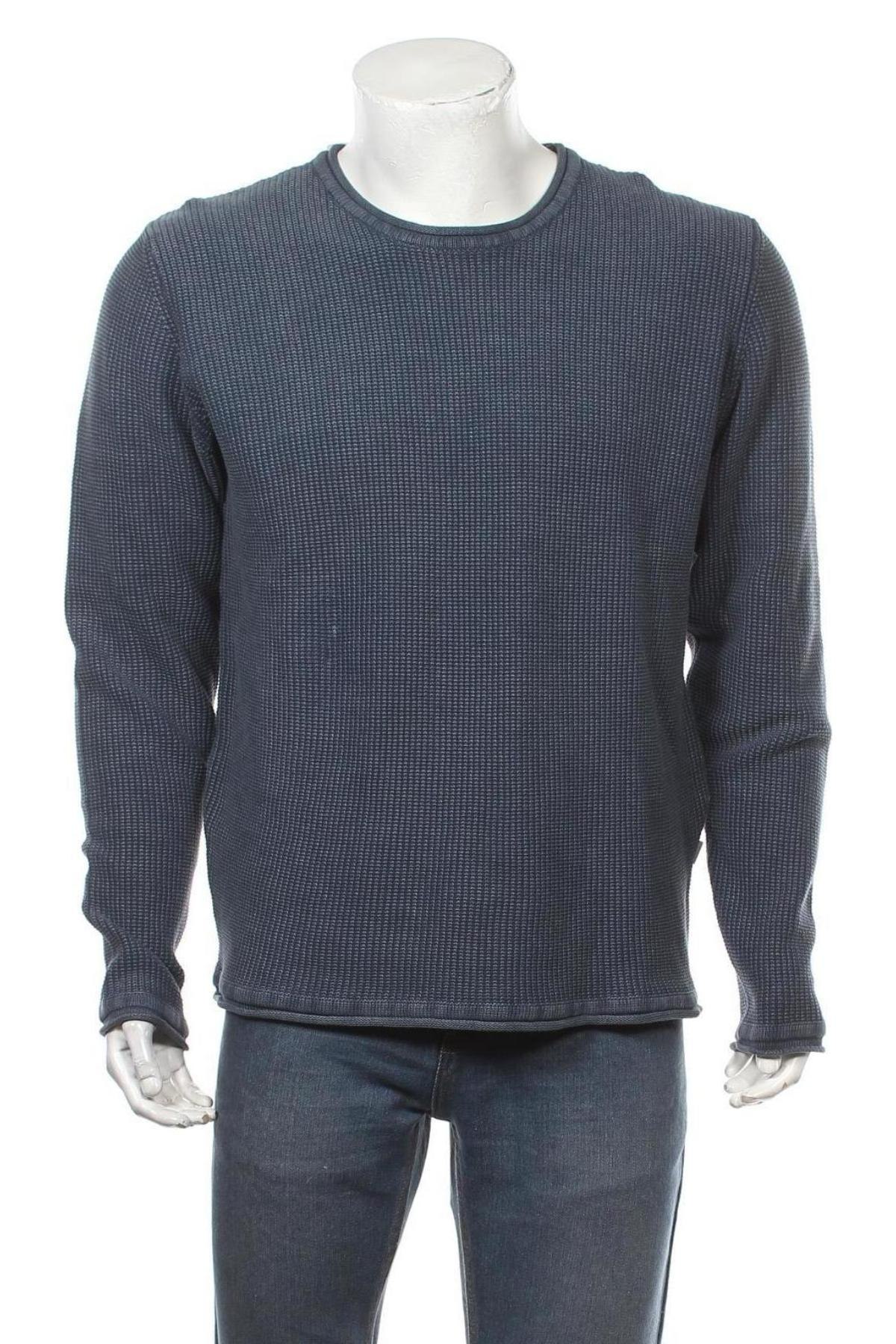 Мъжки пуловер ! Solid, Размер XL, Цвят Син, Памук, Цена 47,40 лв.