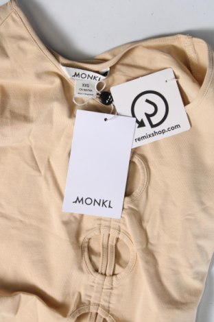 Дамска блуза Monki, Размер XXS, Цвят Бежов, Цена 9,03 лв.