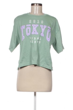 Γυναικείο t-shirt Viral Vibes, Μέγεθος L, Χρώμα Πράσινο, Τιμή 9,87 €
