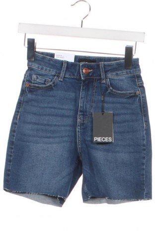 Дамски къс панталон Pieces, Размер XS, Цвят Син, Цена 14,80 лв.