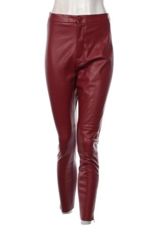 Γυναικείο παντελόνι δερμάτινο Zara, Μέγεθος L, Χρώμα Κόκκινο, Τιμή 12,37 €