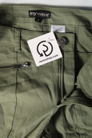 Дамски панталон My Wear, Размер S, Цвят Зелен, Цена 7,25 лв.